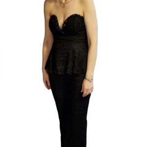 Tony Bowls Black Jumpsuit 2 piece with Sequins & Built-In Bra
